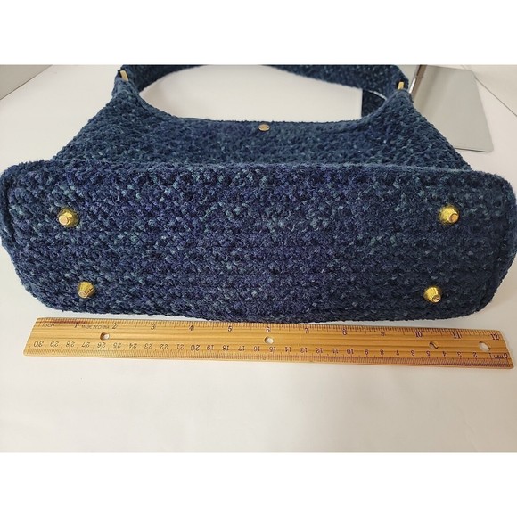 Vintage Betmar New York Blue Woven Shoulder Bag Purse Circa Early 2000s - Picture 3 of 12